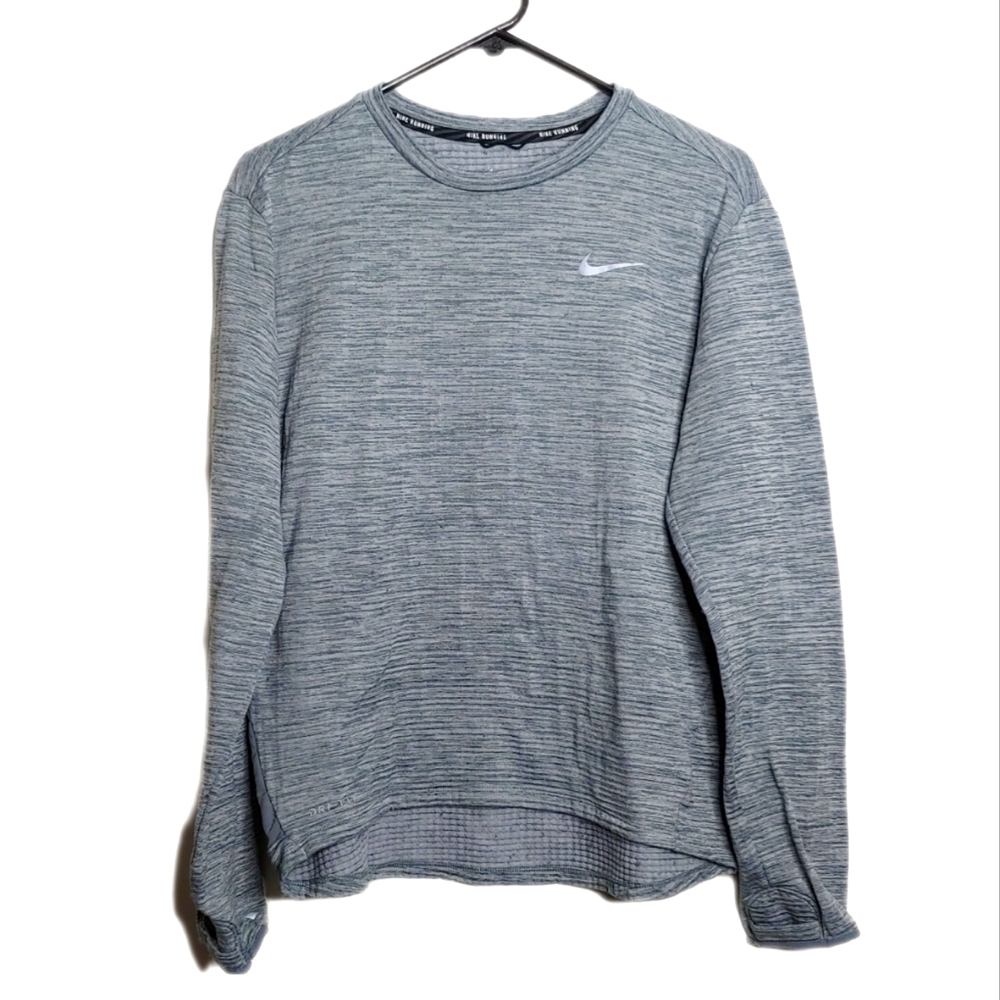 Nike Running Dri-Fit Women's Gray Long Sleeve Athletic Shirt Size Medium